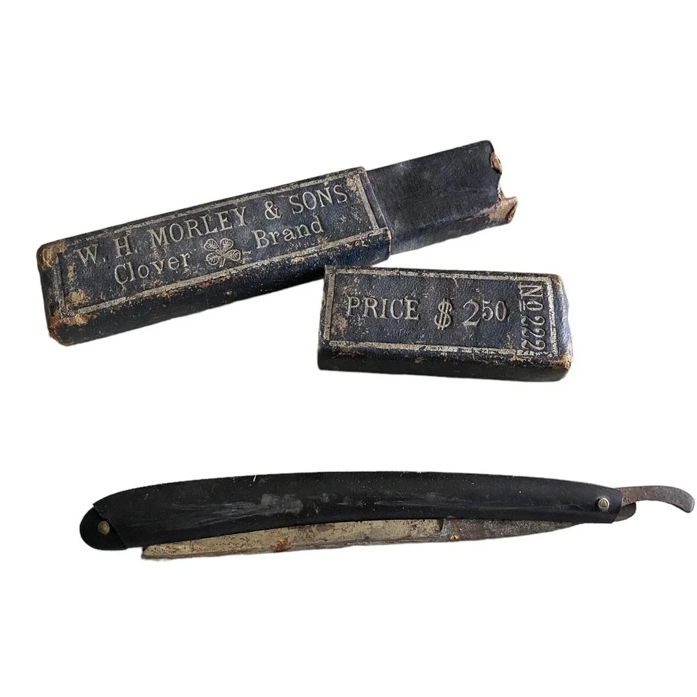 Vintage W.H. Morley & Sons Clover Brand Straight Razor Made in Germany